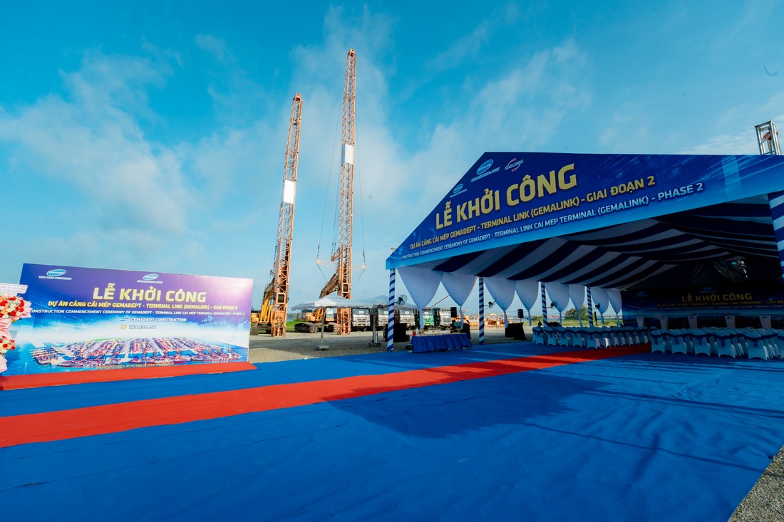Không gian đón khách tại Lễ khởi công Cảng Gemalink