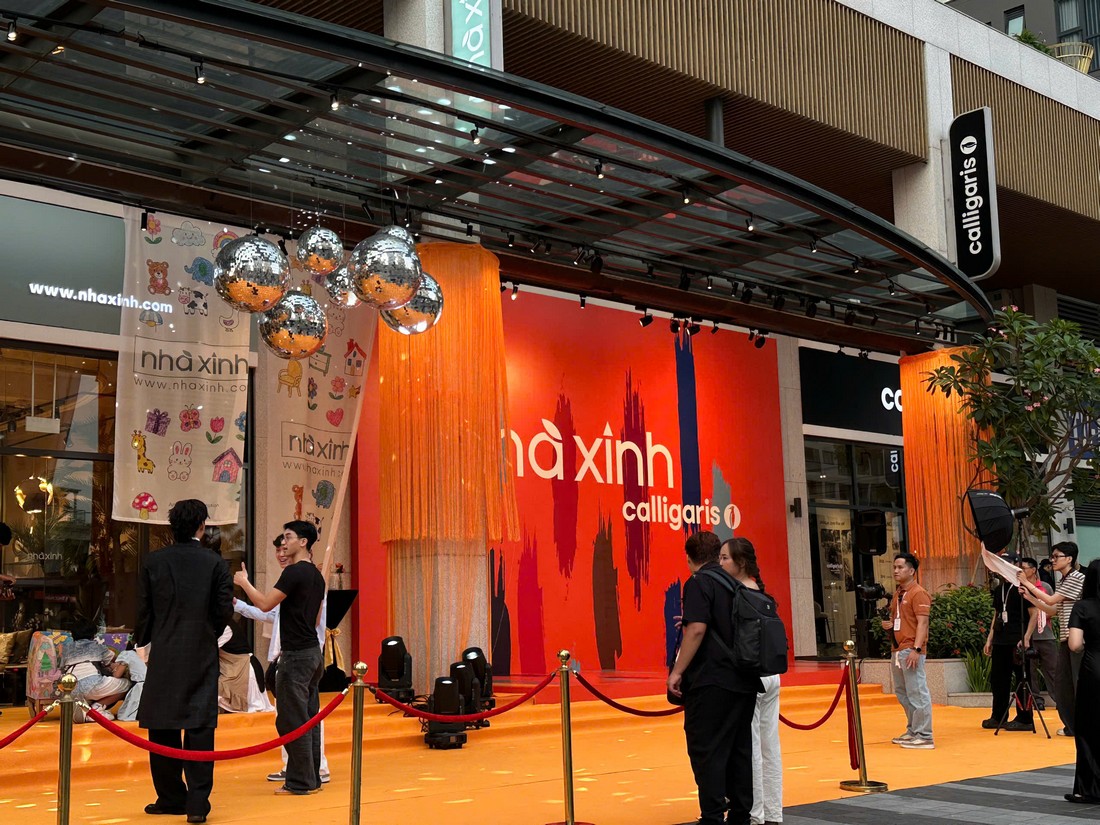 Backdrop tạo điểm nhấn tại sự kiện khai trương Nhà Xinh