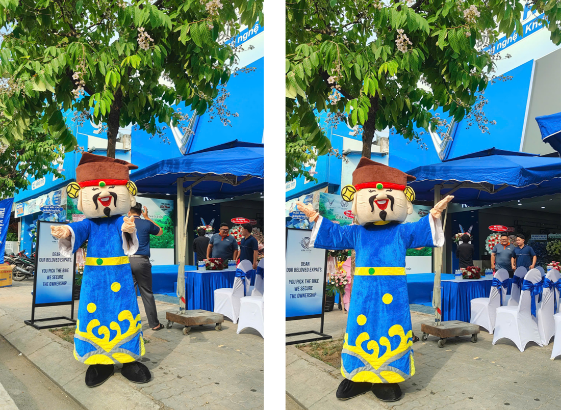 Mascot Thần Tài tại lễ khai trương VinFast Vin City