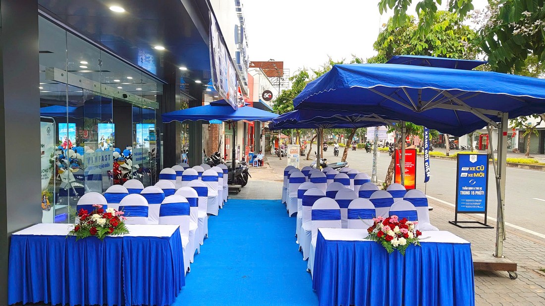 Tổng quan không gian lễ khai trương VinFast do Hoàng Quân Event Solutions triển khai