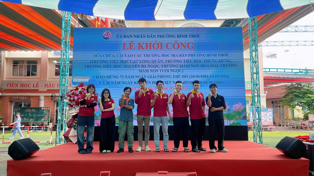 Nhân sự tô chức lễ khởi công của Hoàng Quân Event