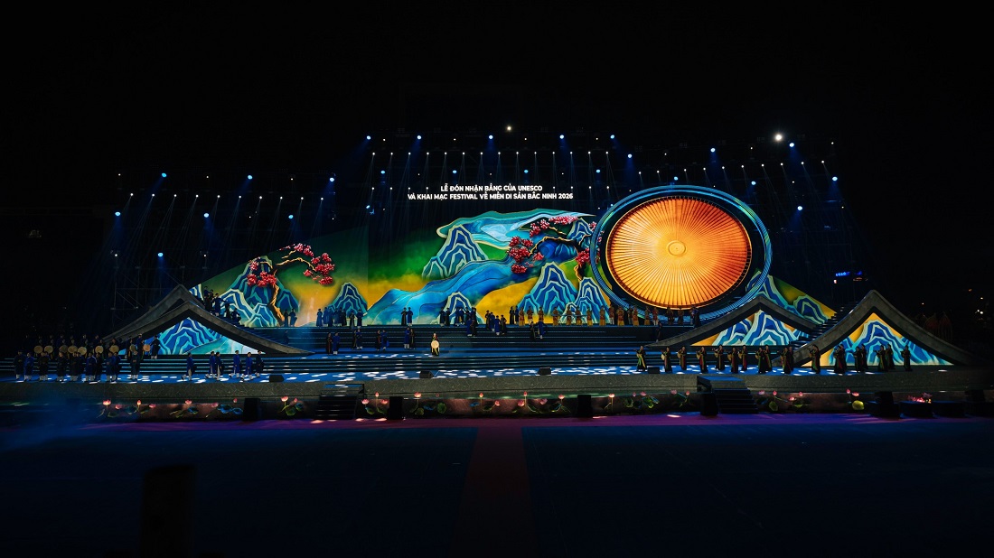 Thiết kế sân khấu ấn tượng tại Festival về miền di sản Bắc Ninh 2026