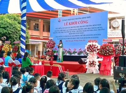 HOÀNG QUÂN EVENT SOLUTIONS SETUP THIẾT BỊ LỄ KHỞI CÔNG TẠI BÌNH THỚI, TPHCM